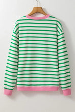 Striped Lucky Clover Long Sleeve Sweatshirt Woman Sweatshirts