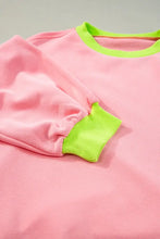 Contrast Round Neck Long Sleeve Sweatshirt Woman Sweatshirts
