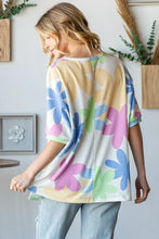 HOPELY Floral Round Neck Waffle T-Shirt Woman T Shirts