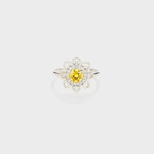 Flower Shape Zircon Platinum-Plated 925 Sterling Silver Ring Silver Rings