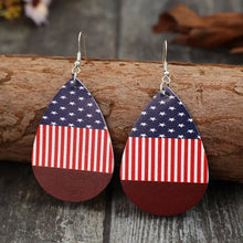 Stars and Stripes PU Leather Teardrop Earrings Earrings