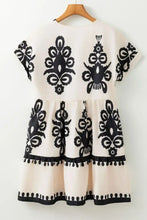 Printed V-Neck Short Sleeve Dress Casual Dresses