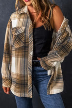 Plaid Button Up Long Sleeve Shacket Woman Outerwear