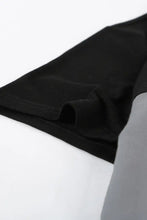 Color Block Side Slit Round Neck T-Shirt Woman T Shirts