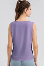 Notched Wide Strap Active Tank Woman Activewear