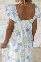 Floral Smocked High Waist Double Ruffle Sleeveless Long Dress Casual Dresses