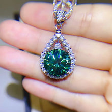 10 Carat Moissanite 925 Sterling Silver Teardrop Shape Necklace Silver One Size Necklaces