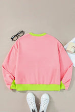 Contrast Round Neck Long Sleeve Sweatshirt Woman Sweatshirts
