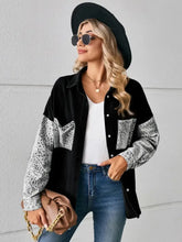 Leopard Button Up Denim Jacket Woman Outerwear