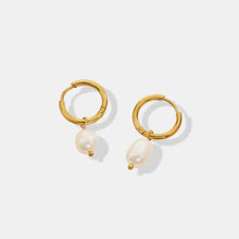 Gold-Plated Titanium Steel Pearl Earrings Gold One Size Earrings
