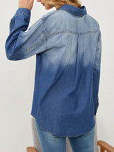 Button Up Long Sleeve Denim Jacket Woman Outerwear