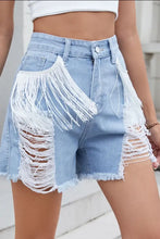 Distressed Fringe Denim Shorts Denim Shorts