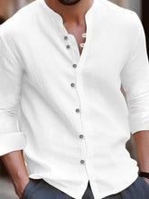 Men's Full Size Button Up Long Sleeve Shirt Plus Size White Mens Tops