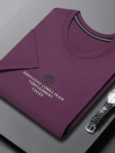 Men's Plus Size Round Neck Short Sleeve T-Shirt Plum Purple Mens Tops