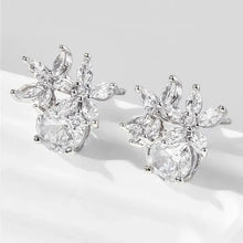 Zircon 925 Sterling Silver Flower Stud Earrings Earrings