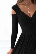Slit Surplice Long Sleeve Maxi Dress Cocktail Dress