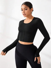 Round Neck Long Sleeve Active T-Shirt Woman Activewear