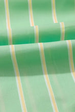 Stripe V Neck Short Sleeve Frilled Detail Dress Woman Casual Dress