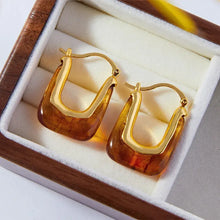 Resin Copper U Shape Earrings Fashion Jewelry