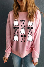 Ghost & Bow Round Neck Long Sleeve Sweatshirt Woman Sweatshirts