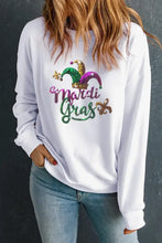 MARDI GRAS Sequin Round Neck Sweatshirt White Woman Sweatshirts