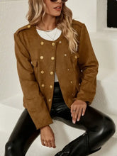 Snap Down Round Neck Jacket Woman Outerwear