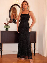 Sequin Square Neck Maxi Cami Dress Cocktail Dress