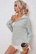Full Size Striped Collared Top Woman Blouses
