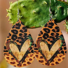 PU Leather Leopard Teardrop Earrings Earrings