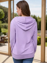 Full Size Drawstring Half Zip Long Sleeve Hoodie Woman Sweatshirts