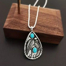 Alloy Artificial Turquoise Teardrop Pendant Necklace Silver One Size Fashion Jewelry