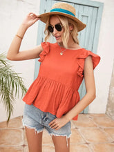 Ivy Lane Lace Detail Round Neck Peplum T-Shirt Woman T Shirts