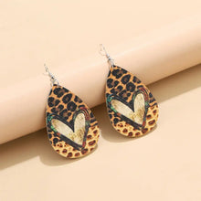 PU Leather Leopard Teardrop Earrings Earrings