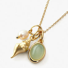 14K Gold-Plated Natural Crystal Conch Pendant Necklace Necklaces