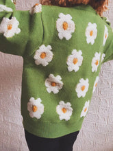 Flower Round Neck Long Sleeve Sweater Sweater Pullovers