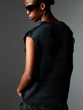 Men's Distressed Hem Knit Sweater Vest Mens Tops
