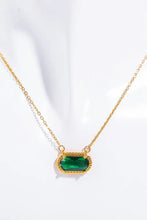 Copper 14K Gold-Plated Pendant Necklace Dark Green One Size Necklaces