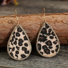 Zircon PU Leopard Teardrop Earrings Earrings