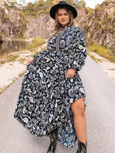 Plus Size Long Sleeve Maxi Dress Dark Navy Woman Maxi Dress
