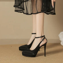 Point Toe Stiletto Pumps Black woman pumps