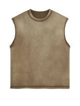 Men's Washed Round Neck Sleeveless Top Tanks & Camis