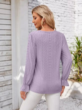 Applique V-Neck Flounce Sleeve T-Shirt Woman T Shirts