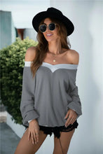 Off-Shoulder Waffle-Knit Dropped Shoulder Blouse Woman Blouses