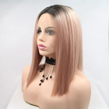 13*3" Lace Front Wigs Synthetic Mid-length Straight 12" 130% Density Hair