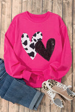 Heart Patch Long Sleeve Sweatshirt Woman Sweatshirts
