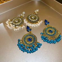 Rhinestone Alloy Bead Dangle Earrings Earrings