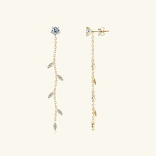 1.38 Carat Moissanite 925 Sterling Silver Leaf Earrings Earrings