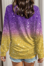 Gradient Round Neck Long Sleeve T-Shirt Woman T Shirts