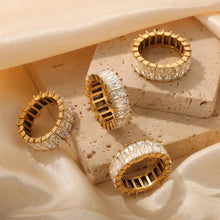 Titanium Steel Inlaid Zircon Ring Rings