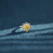 Flower Shape Zircon Platinum-Plated 925 Sterling Silver Ring Rings